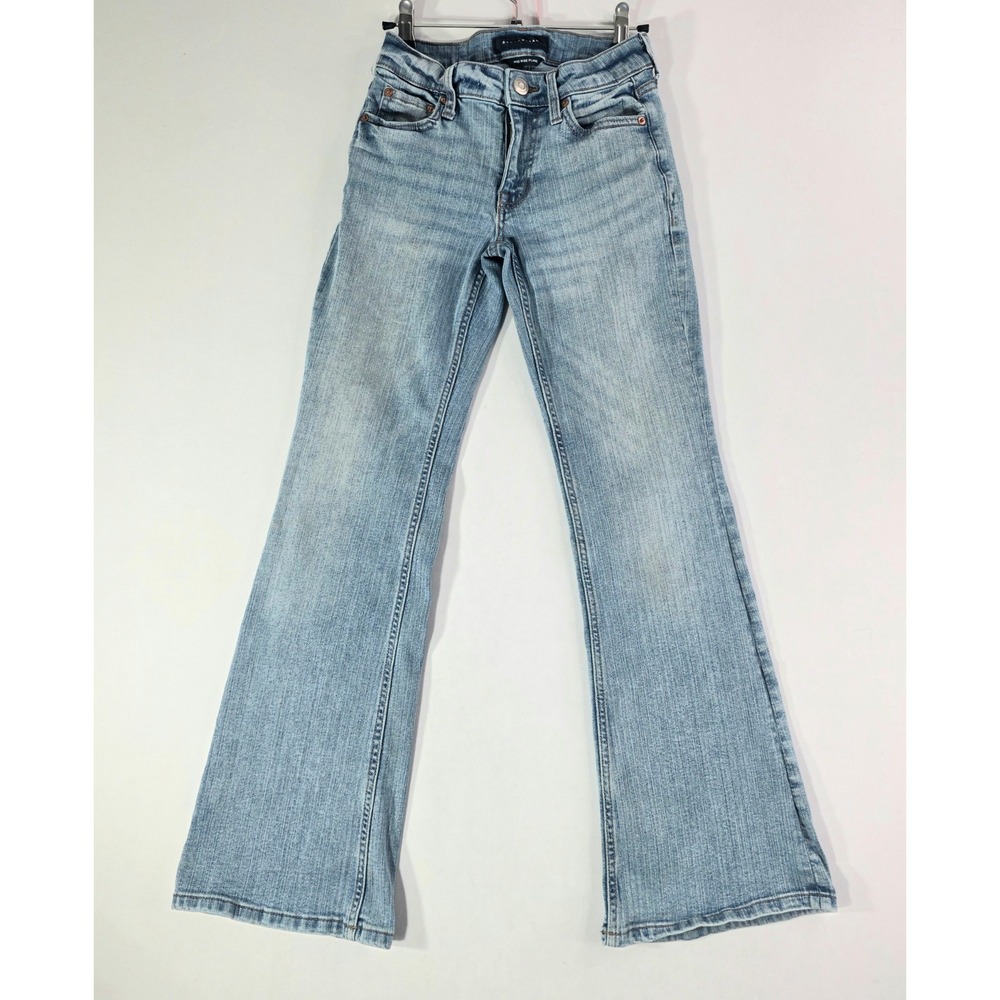 Aeropostale Mid Rise Flare Jeans Light Wash Blue Denim 00 Short